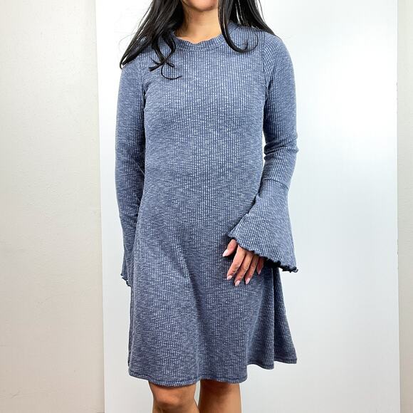 Abercrombie & Fitch Size M Flared A-Line Ribbed Dress Blue - Picture 2 of 11
